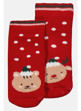 اشتري Toddlers Girl 1 Pair Printed Socks, Red في الامارات