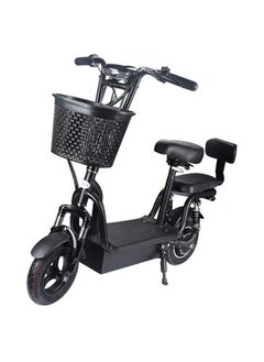 Buy Black Electric Scooter for Adults with Front Basket, Double Seats, Max Speed ​​40km/Range 25-40km, 10 Inch Wheels in Saudi Arabia