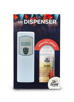 Buy Dr Scent Breeze of Joy, Combo | Automatic Air Freshener Spray Dispenser LCD with 300 ml Aerosol Spray Refill | Long-Lasting Fragrance for Home & Office. (Oudi) in UAE