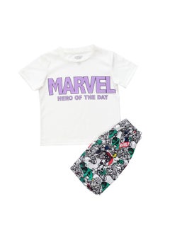 Buy Marvel Heros of the Day Self Patterned Short Sleeves  babyBoys Pyjama Set in Egypt