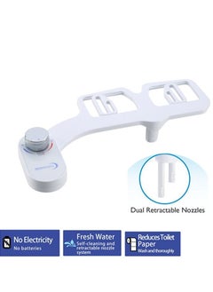 Buy Thread Non- Electric Hygiene Bidet Toilet Seat Attachment Fresh Toilet Seat Water Sprayer (Double Nozzles) in Saudi Arabia