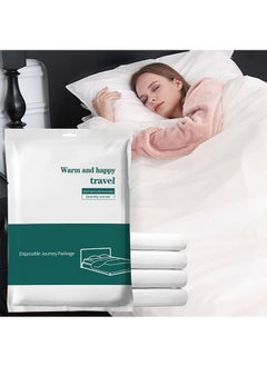 Buy 1 Pack Disposable Bed Sheets Twin Size – Portable Disposable Bed Sheet for Hotel Business Trip, Light Weight Breathable Disposable Bedding Set Travel Bedding Cover Bedspread Sheet and Pillowcase in Saudi Arabia