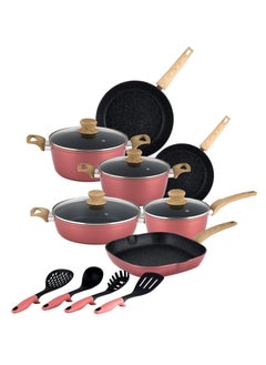 اشتري 15 Piece Premium Granite Aluminium Cookware Set, Rose Gold, SV61 في الامارات