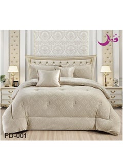Buy Double-sided bedspread 6 pieces soft and floral 220x240cm in Saudi Arabia