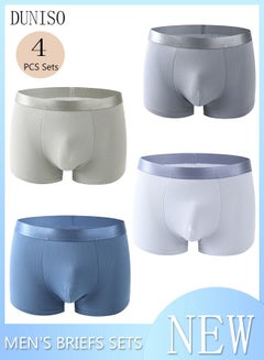 Buy 4 Packs Men's Briefs Set Cotton Underwear  Breathable and Comfortable Underpants with High Elastic Waistband Boxer Briefs for Teenager Multi-Colors Available Briefs in Saudi Arabia