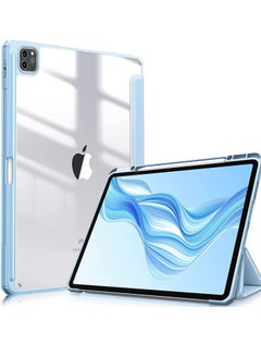 Buy Hybrid Slim Case Combo for iPad Pro 12.9-inch 6th Generation 2022, [Built-in Pencil Holder] Shockproof Cover w/Clear Transparent Back Shell, iPad Pro 12.9" 5th/4th/3rd Gen BLUE with Screen Protector in UAE