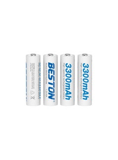 Buy Beston Rechargeable AA Batteries 3300mAh - Pack of 4 in UAE