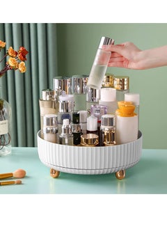 Buy Makeup Perfume Organizer 360 Degree Rotating Lazy Susan Cosmetic Desk Storage Lotions Display Case Round Gift Tray with Large Capacity for your Jewelry in UAE