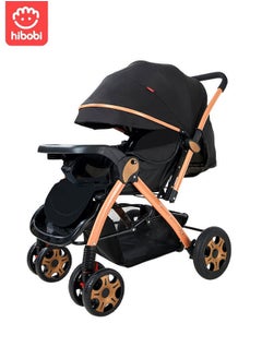 Buy Luxury Baby Stroller with Compact Fold MultiPosition Recline Canopy, Large Size Breathable Travel Stroller One Foot Double Brake,The Whole Car is Washable,Interchangeable Tray Armrests in Saudi Arabia