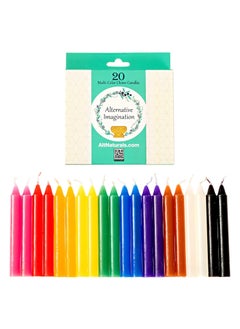 Buy 20 Assorted Color Chime Candles for Meditation , Spell in UAE