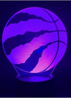 Buy 3D Multicolor Night Light basketball colorful touch gradient light creative decoration children's student gift in UAE