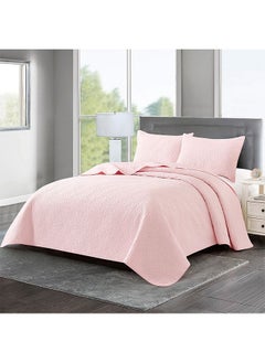 اشتري 3PCS Bedding Set,Pink Double Size Summer Quilt,Machine Washable,Suitable for the Elderly and Children(Comforter 220*240cm*1,Pillowcase 50*70cm*2) في السعودية