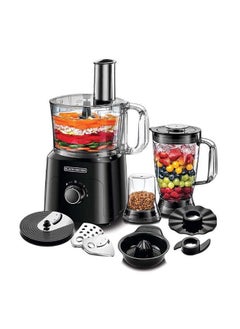 اشتري Food Processor, 34 Functions, 2L Bowl,1.8L Blender, Grinder, Chopper, Dough Maker, Citrus Juicer, Slicing And Shredding Blades, Whisker 750 W FX775-B5 Black في السعودية