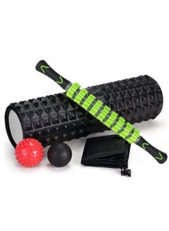 اشتري 5 In 1 Fitness Foam Roller Set With Muscle Roller Stick And Massage Balls For Balance Exercise في السعودية