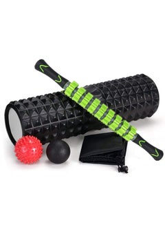 اشتري 5 In 1 Fitness Foam Roller Set With Muscle Roller Stick And Massage Balls For Balance Exercise في السعودية