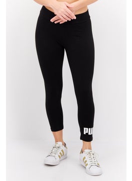 Buy Women Sportswear Fit Pull On 3/4 Leg Training Leggings, Black in UAE