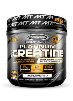 Buy Muscle Tech essential series 100% Platinum Creatine 5g creatine 80 servings  Unflavored 14.11oz (400g) in UAE