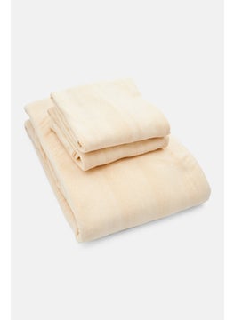 Buy 4 Pieces Queen Jersey Knit Bed Sheet Set, Beige in Saudi Arabia