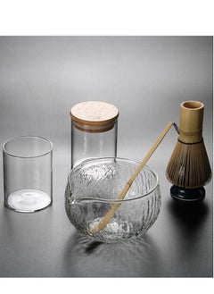 اشتري Japanese Style Traditional Handmade Matcha Tea Whisk and Glass Bowl Tool Gift Kit في الامارات