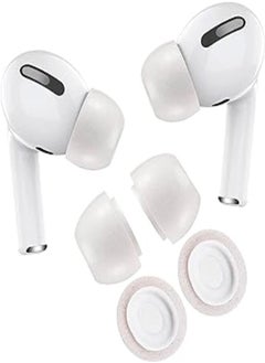 اشتري 2 Pairs Compatible with AirPods Pro Medium Size, Anti-Slip Foam Tips Fit Charging Case, White في مصر