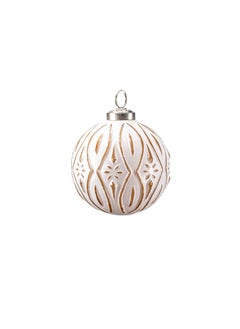 Buy Gulf Flowers Glass Christmas Ball – Beige Ornament for Tree & Holiday Decoration in UAE