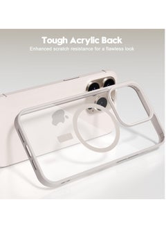 Buy Built in Magnets Compatible with MagSafe Clear Hard PC Back Cover Soft TPU Frame Shockproof Protective Slim Bumper Case for iPhone 13/iphone 14_Titanium in Egypt