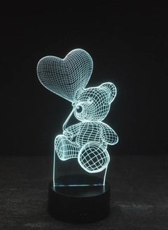 Buy Multi-color Teddy Bear 3D LED Night Lamp for Kids, USB Desk Lamp, 16 Color with remote control Bedroom Night Light Table Lamp, Home Décor Light Gifts Toys for Teens and kids on Birthday,20 x 11 cm in UAE