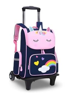 Buy Rolling School Bags for Girls with Trolley - Water Resistant, Large Capacity - Double Handles - Backpack with Wheels, Trolley Bag 18" - Includes Lunch Bag and Pencil Case - Kids' Luggage in UAE