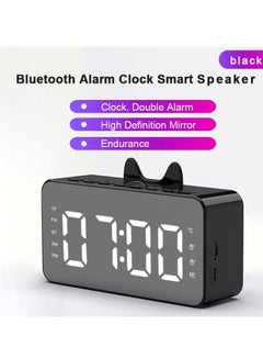 Buy M MIAOYAN New smart bluetooth speaker bluetooth audio gift alarm clock mirror clock audio small speaker black in Saudi Arabia