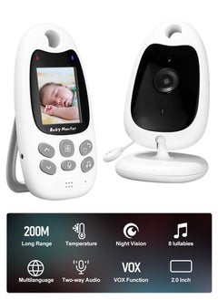 Buy 2 Way Talk Video Baby Monitor with Camera, 2.0 in LCD Screen Night Vision Temperature Monitoring, Baby Safety Camera Vividly Showing The Baby Sleeping Status in Saudi Arabia