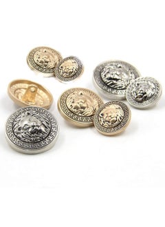 Buy 30pcs Gold Lion Head Blazer Buttons Set - Embossed Metal Sewing Buttons for DIY Suits & Shirts, 18mm Uniform Accessories in UAE