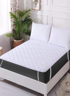 Buy Quilted Mattress Protector Mattress Topper Cover 4 Corner Elastic 100x200cm in UAE