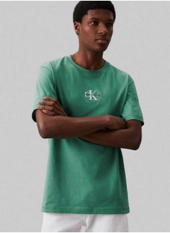 Buy Men's Monogram T-Shirt - Cotton jersey, Green in Saudi Arabia