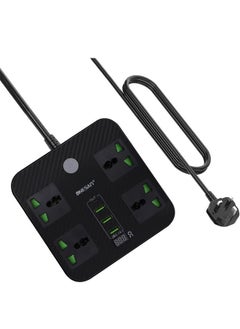 اشتري Padom 2-Meter Surge Protector Power Strip,Extension Cord with 4 Widely Outlets 3 USB Ports Surge Protected Power Strip,Flat Plug,Desk USB Charging Station for Home Office Dorm Room etl في الامارات