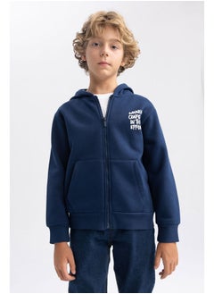 اشتري Boy Regular Fit Hooded Long Sleeve Knitted Cardigan في مصر