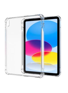 اشتري حافظة شفافة لجهاز iPad 10th Generation 2022 مع حامل قلم رصاص وغطاء خلفي شفاف مقاوم للصدمات لجهاز iPad مقاس 10.9 بوصة في الامارات