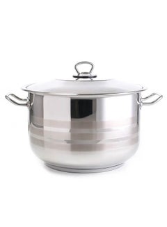 Buy Turkish 18/10 stainless steel pot, size 16/18/20/22/24/26/28/30 cm Silver in Saudi Arabia