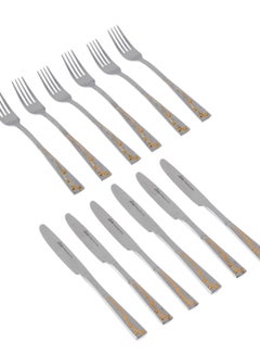Buy A stainless steel dining service set consisting of 6 food forks + 6 food knives in Saudi Arabia
