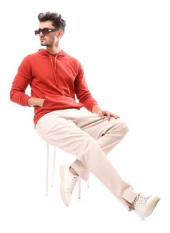 اشتري Slip On Solid Comfy Hoodie_Red في مصر