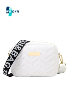 Buy Women's Fashion Solid Color Shoulder Bags, Wave Embroidered Crossbody Bags, Messenger Bags, Leather Woven Bags, Wallets for Ladies, Student Commuting Handbags, Tote Bags（White) in UAE