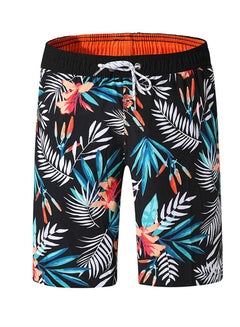 Buy Men's Sport Loose Breathable Swimming Leaf Shorts Multicolour in UAE