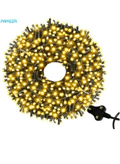 Buy Warm White LED String Lights Black Wire Plug-in 20mtr 250 LEDs String Home Decorative LED Strip for Christmas EID Ramadan Diwali and Wedding Parties Decoration Box Button Control 8 Modes in UAE