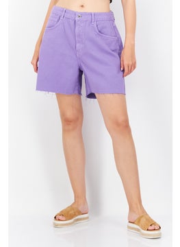 اشتري Women Solid Denim Short, Purple في السعودية