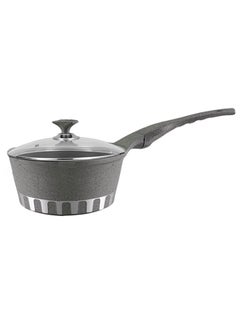 اشتري ROYAL KITCHEN Cresta Sauce Pan 18 cm – Non Stick Marble Coated with Glass Lid, Ergonomic Cool Handle, Stylish and Durable Design, Perfect for Sauces, Soups, and Everyday Cooking في الامارات