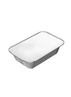 Buy Pack Of 10 Aluminium Food Container With Lid Silver 1600CC in UAE