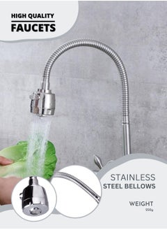 Buy 360 Flexible Degree Faucet Sprayer With Tap Silver in UAE