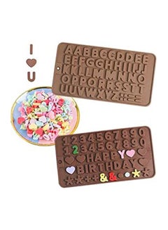 اشتري Itme 2Pcs Silicone Chocolate Mold Non Stick Reusable Letters And Numbers Chocolate Mold For Chocolate Candy Cake Biscuit Decoration -- Letter And Number في مصر
