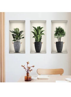 Buy Potted Green Plant  3D Wall Sticker in Saudi Arabia