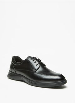 اشتري Men's Solid Derby Shoes with Lace-Up Closure في الامارات