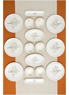 Buy Hayat Ağacı 16-Piece 6-Serving Porcelain Breakfast Set in Saudi Arabia